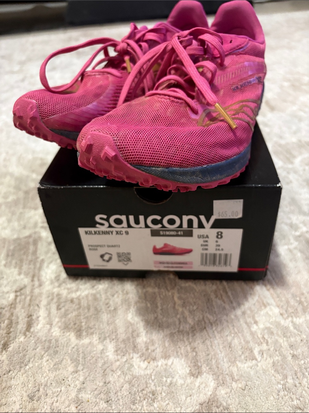 Saucony Pink Trail Spikes